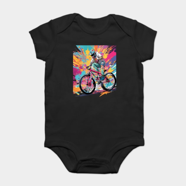 Cycling Bicycle Baby Bodysuit by animegirlnft